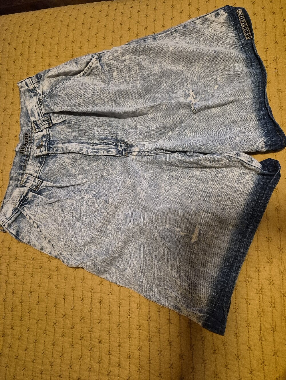 Vintage Jordache 90s Acid Wash Distressed Denim High Rise Jean Shorts, 29" Waist